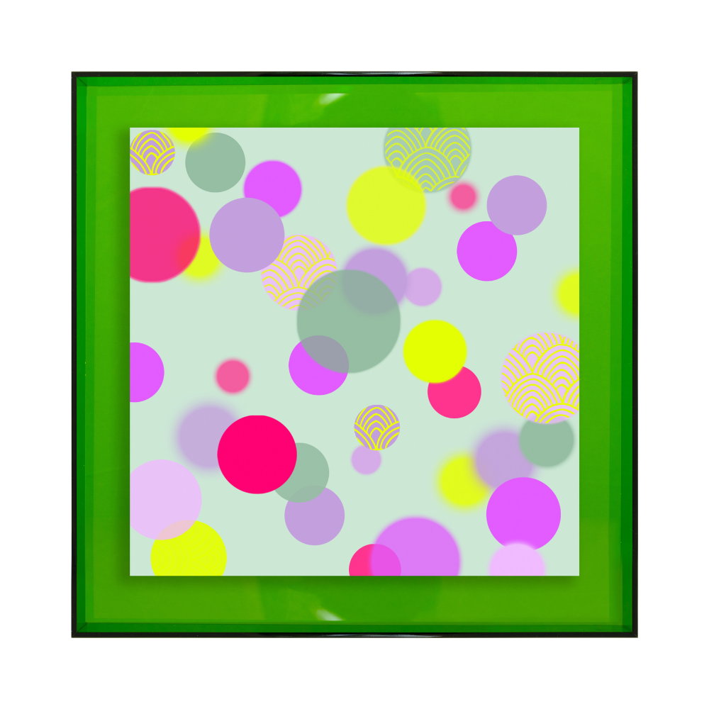 Confetti mintgroen met neon stippen