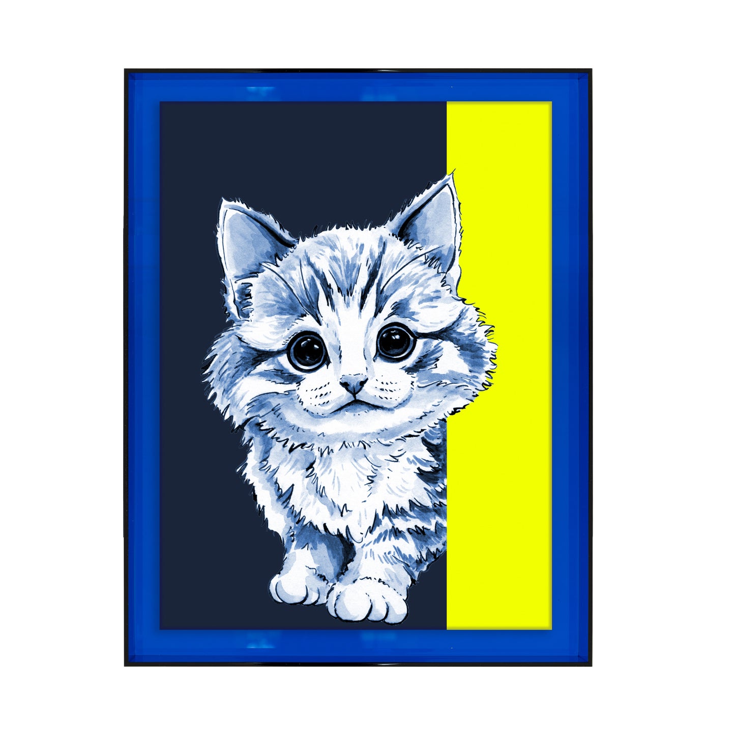 Tom de poes op blauwe achtergrond