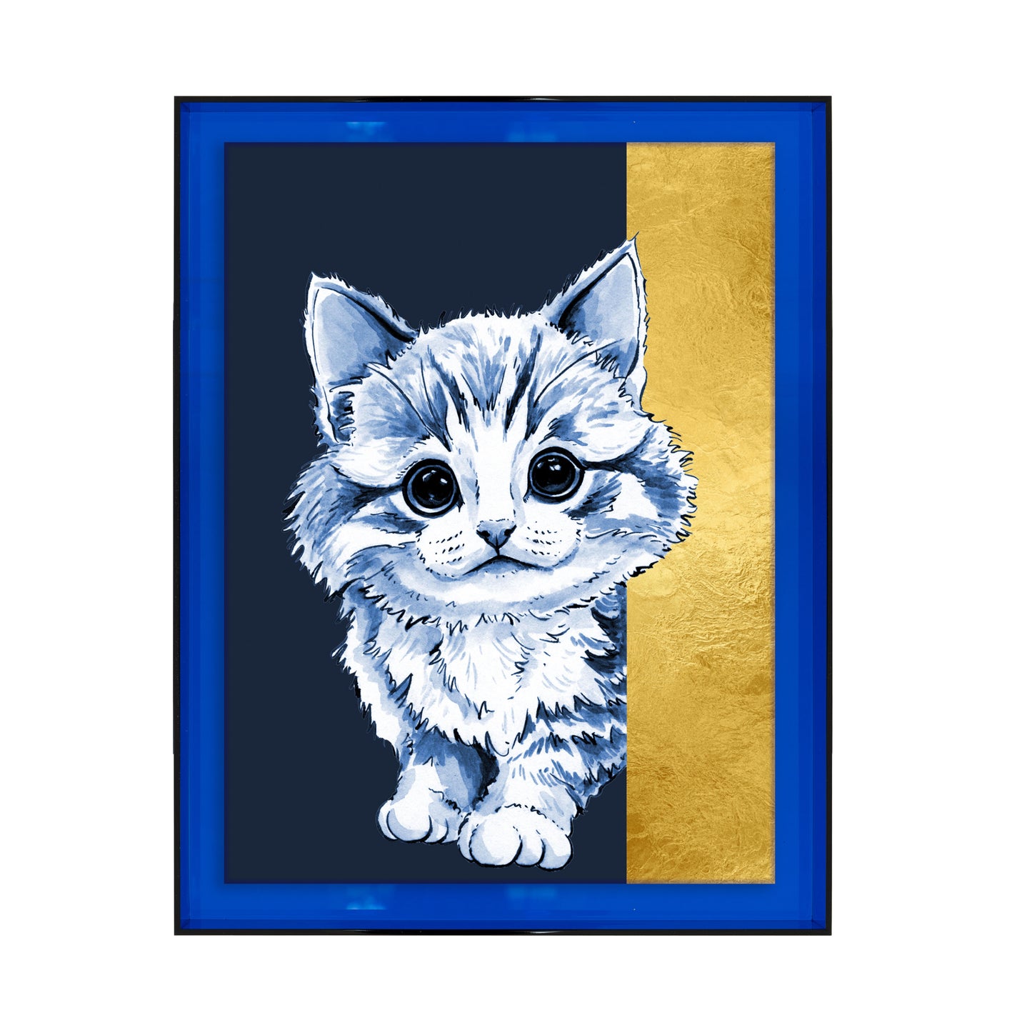 Tom de poes op blauwe achtergrond