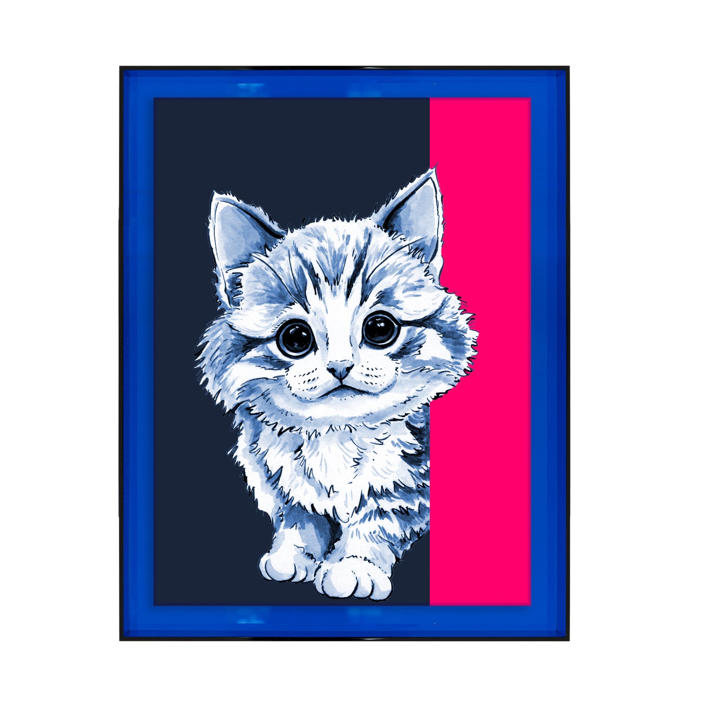 Tom de poes op blauwe achtergrond