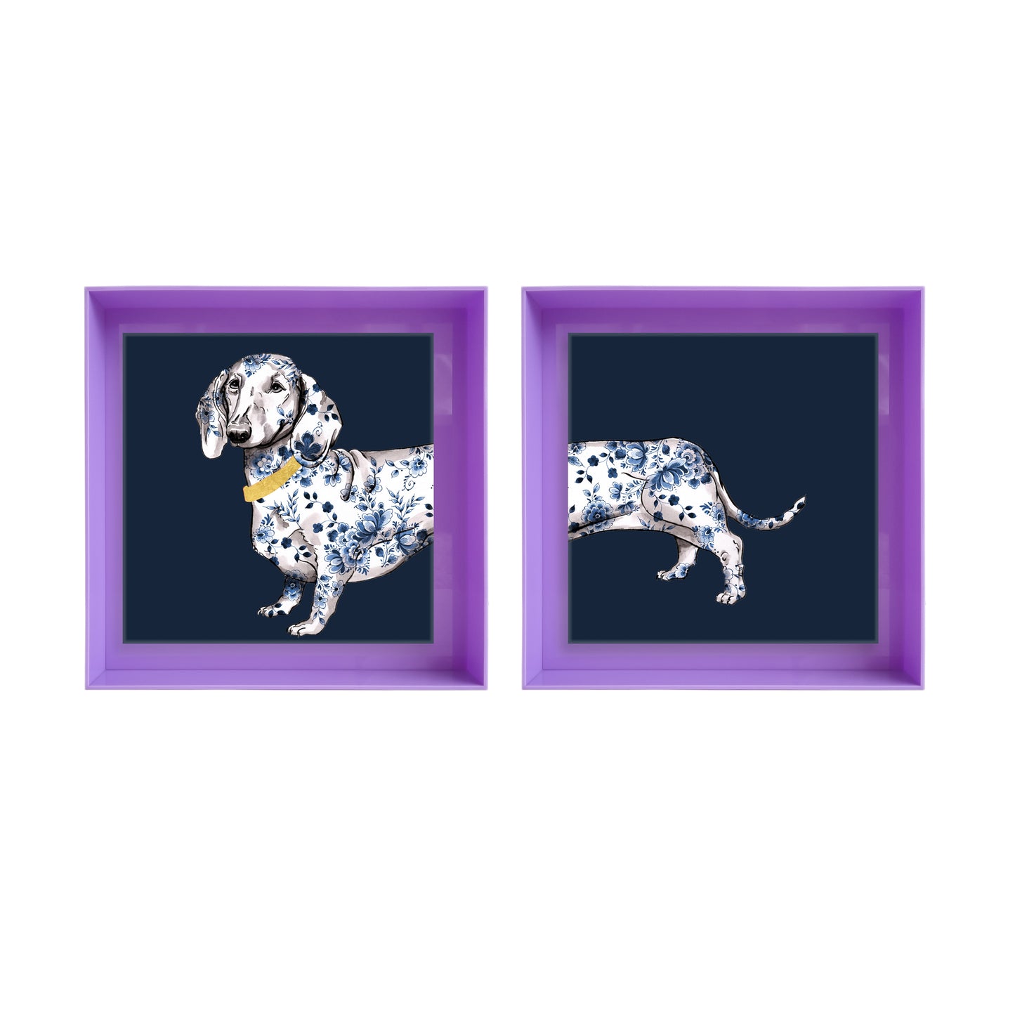 Te-e-eckel Delftsblauw op blauwe achtergrond