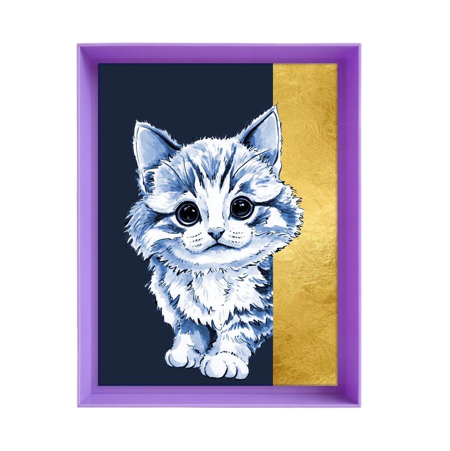 Tom de poes op blauwe achtergrond