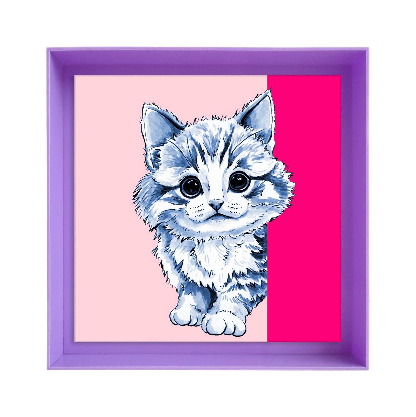 Tom de poes op roze achtergrond vierkant