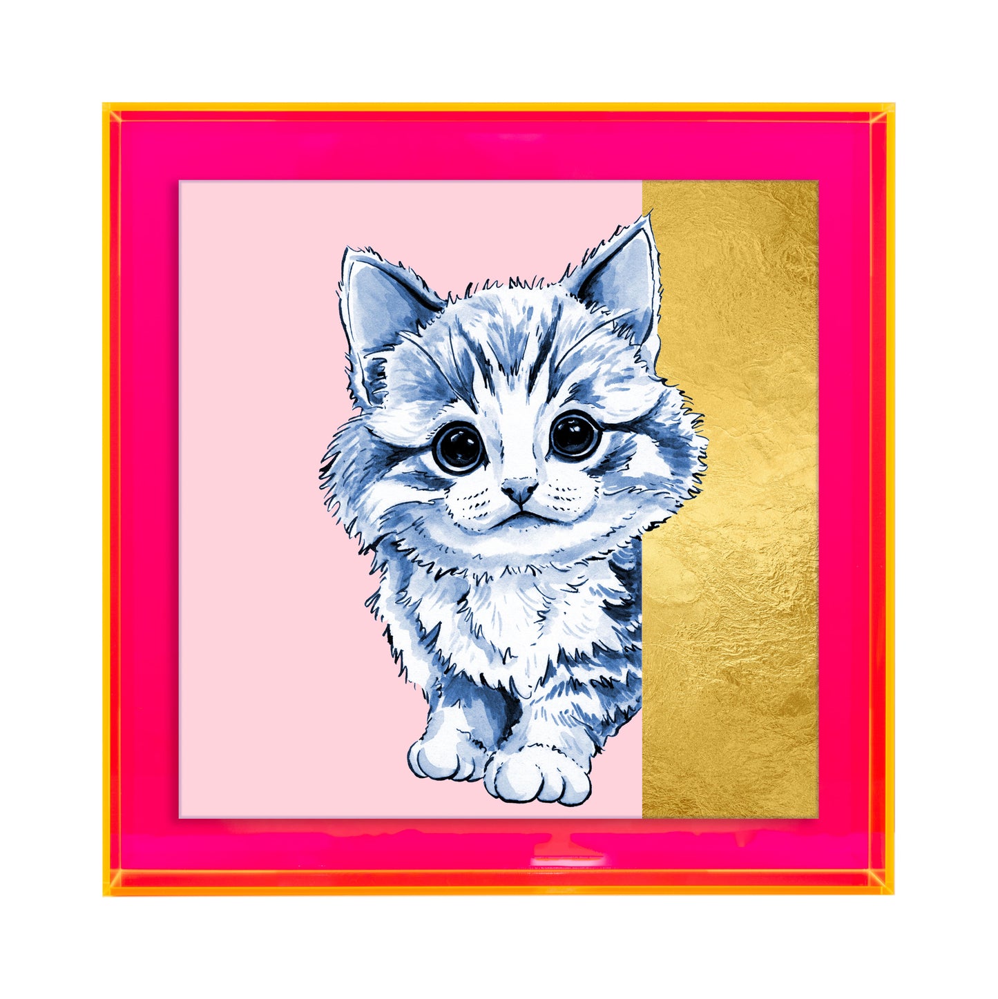 Tom de poes op roze achtergrond vierkant