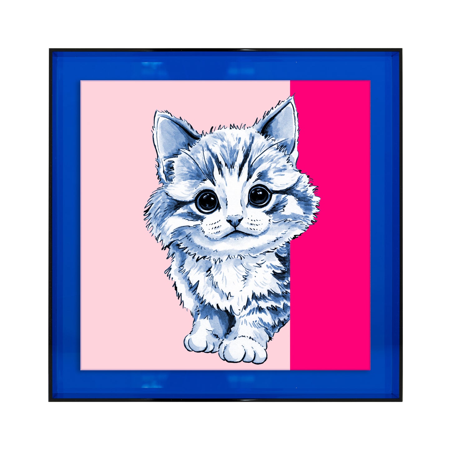 Tom de poes op roze achtergrond vierkant