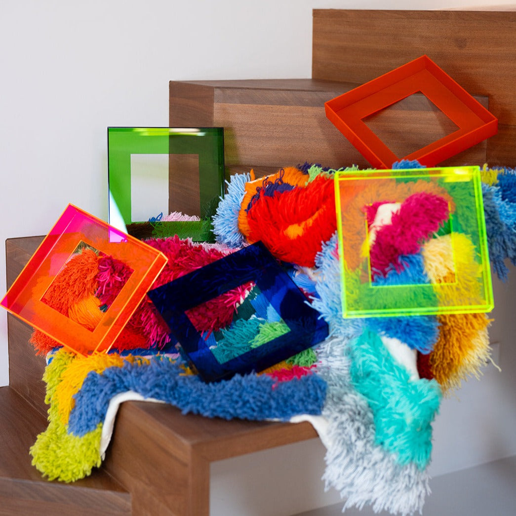 Baklijst (neon) in diverse kleuren 26x26 cm