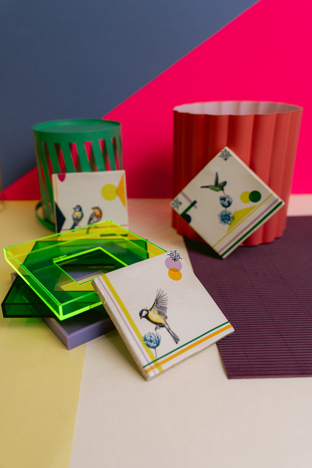 DIY tegel met lijstje klassieke vogels