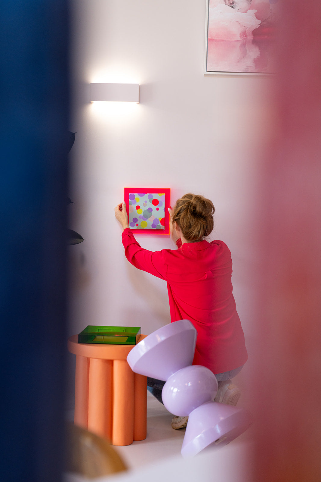 Confetti mintgroen met neon stippen