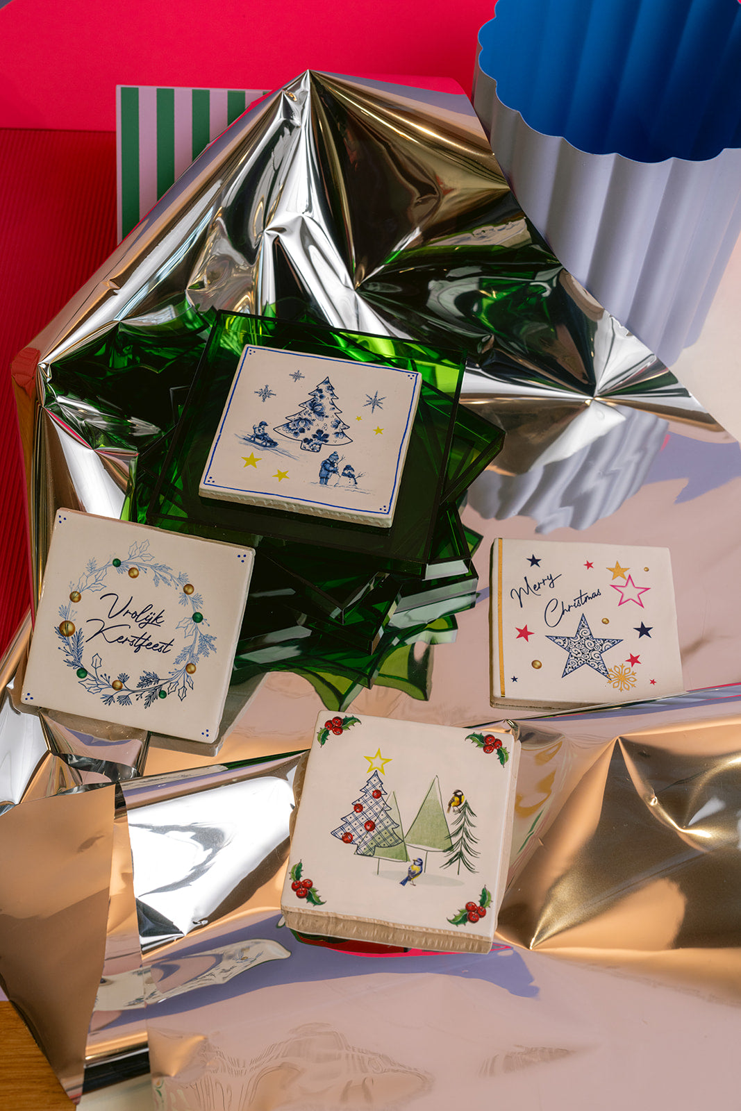 DIY tegel met lijstje kerst