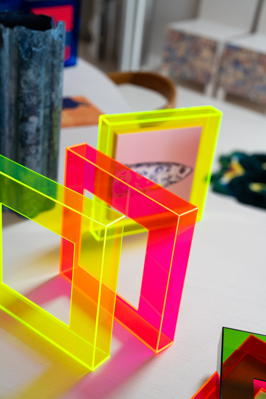 Baklijst (neon) in diverse kleuren 26x26 cm