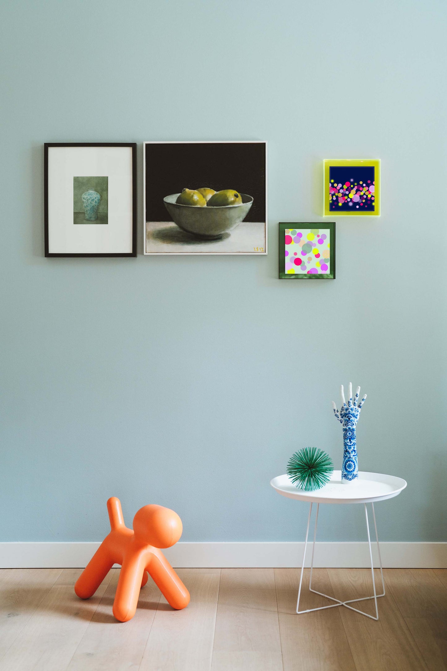 Confetti mintgroen met neon stippen