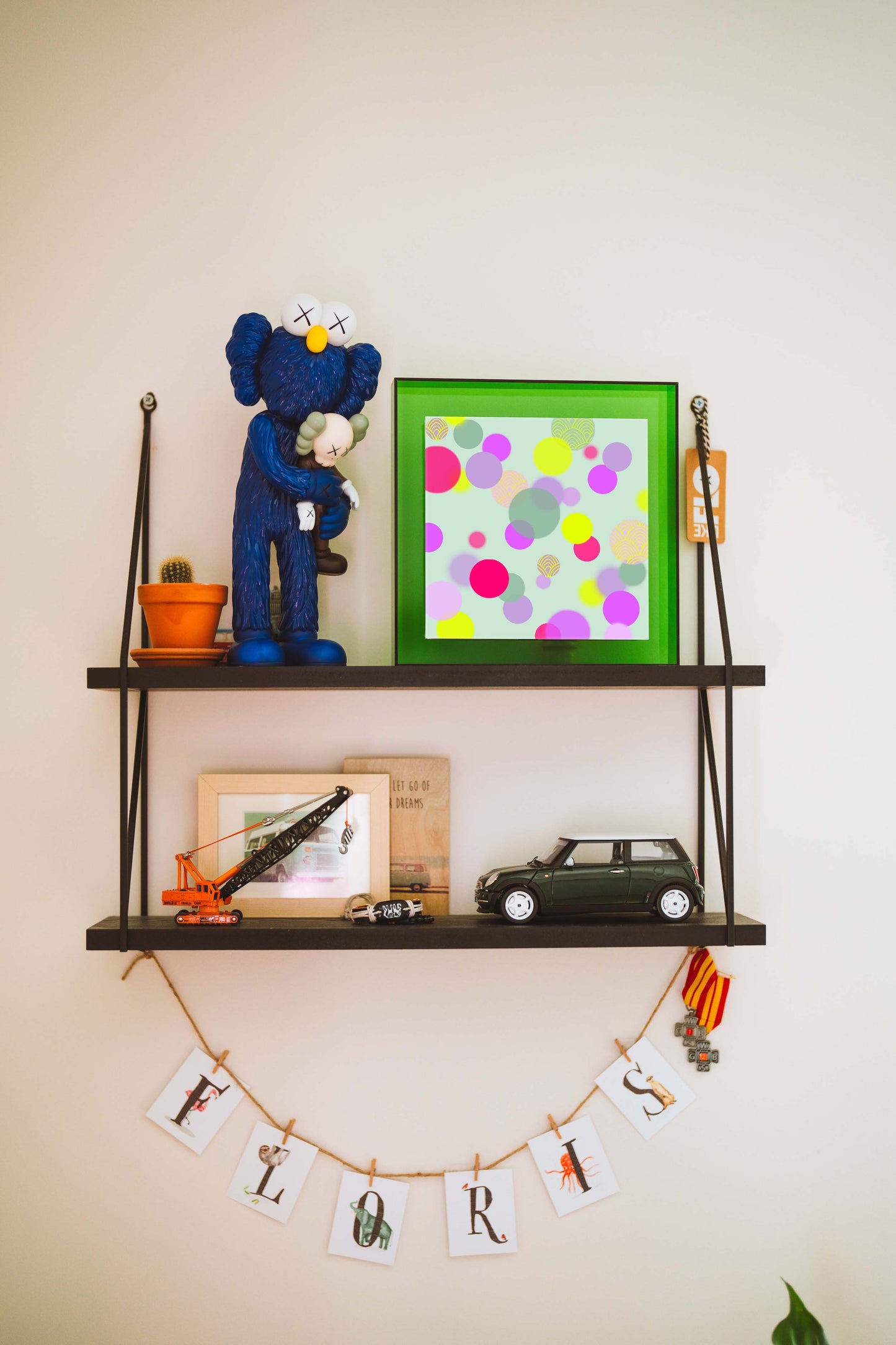 Confetti mintgroen met neon stippen