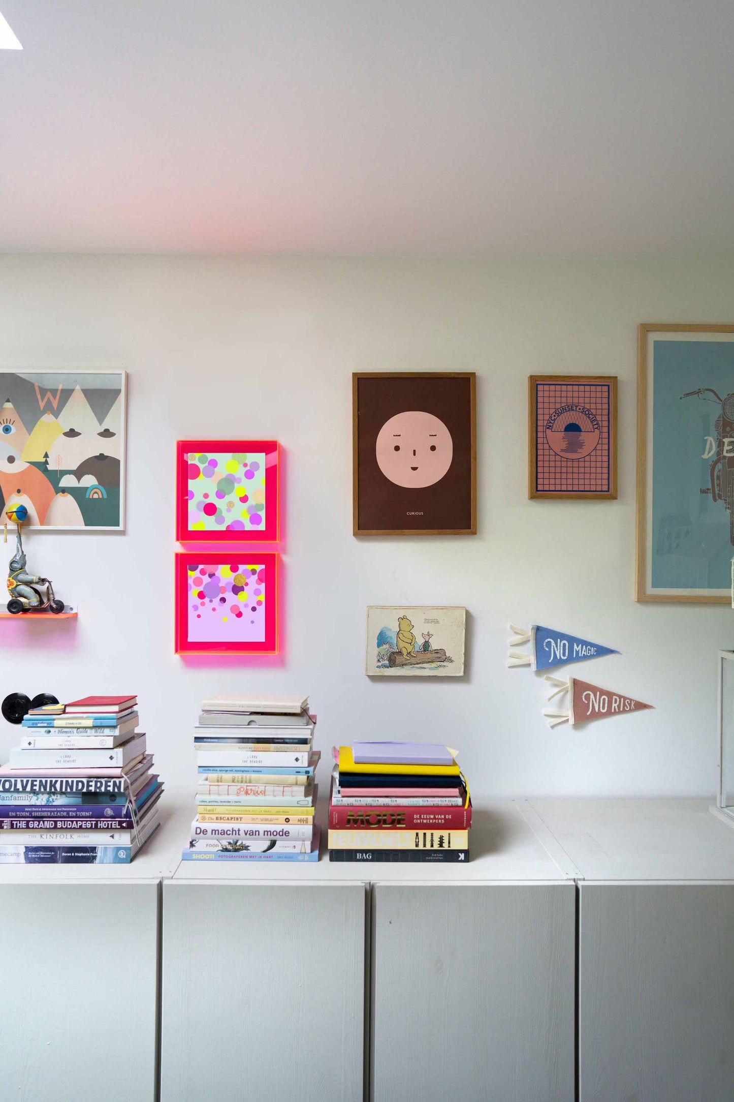 Confetti mintgroen met neon stippen