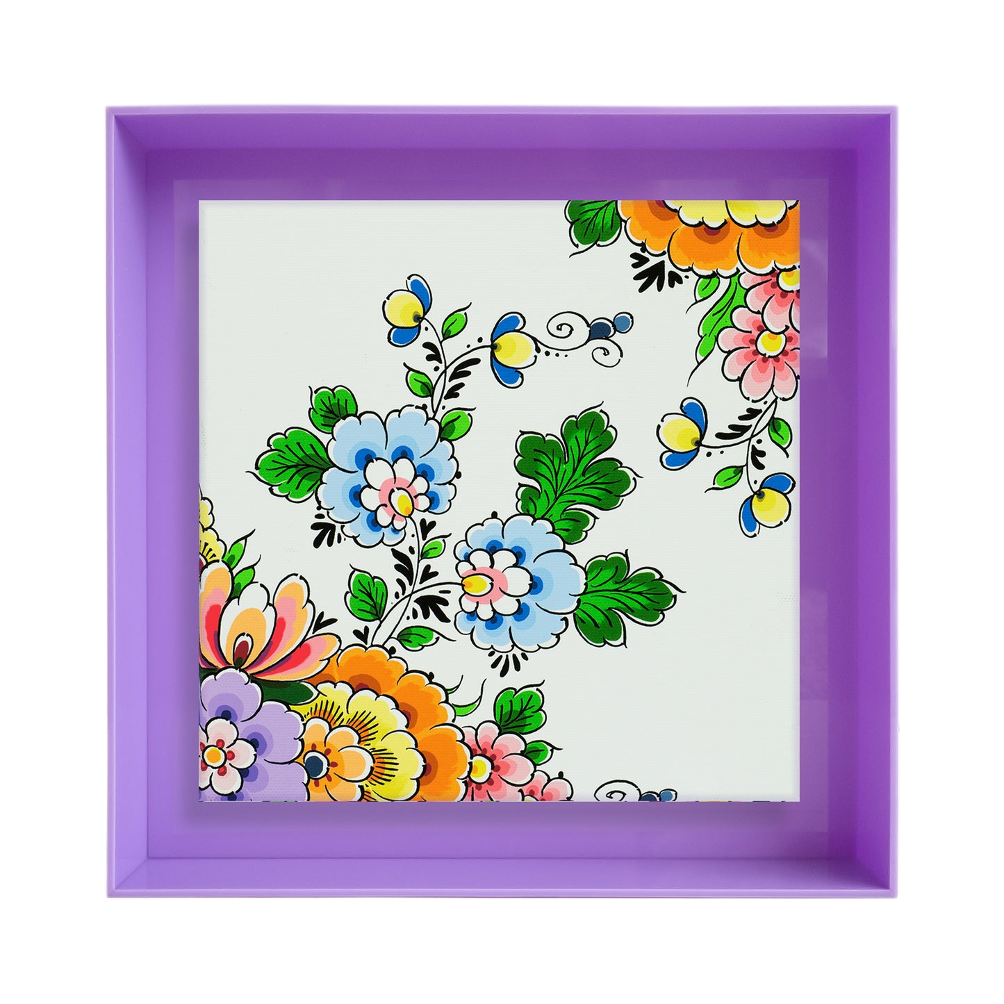 Delftsblauwe bloemen in kleur - 3