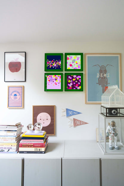 Confetti mintgroen met neon stippen