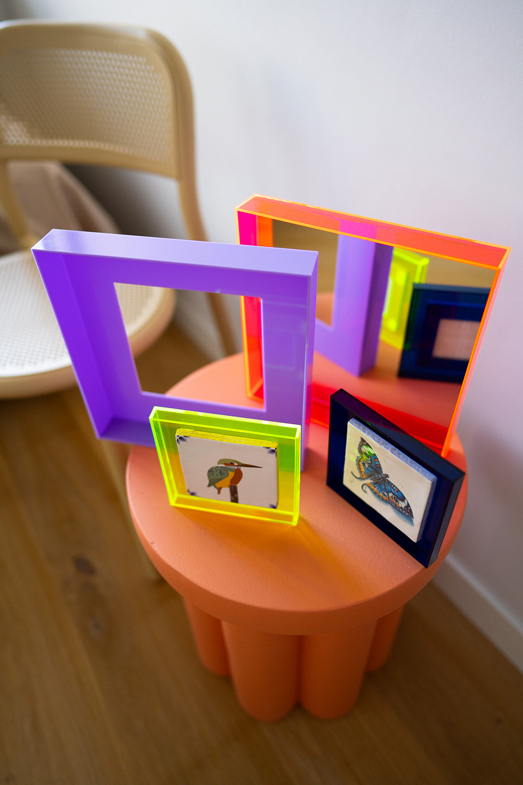 Baklijst (neon) in diverse kleuren 26x26 cm