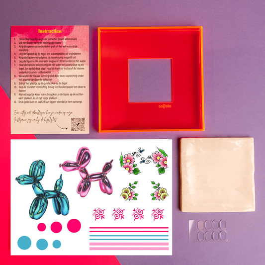 DIY tegel met lijstje Balloon Dog