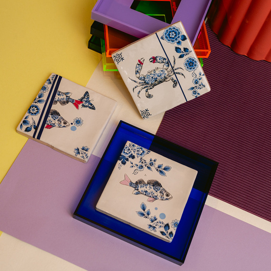 DIY tegel met lijstje Delfts Blauw