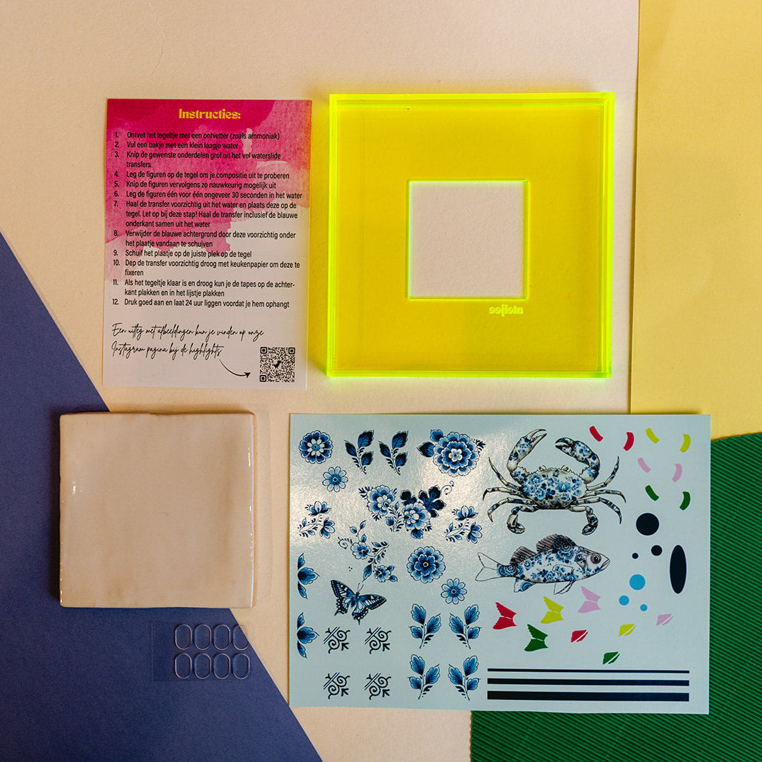DIY tegel met lijstje Delfts Blauw