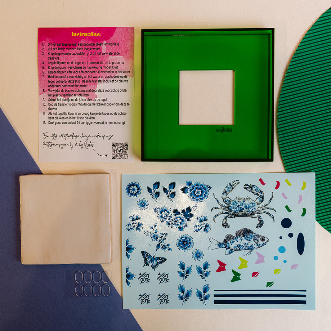 DIY tegel met lijstje Delfts Blauw
