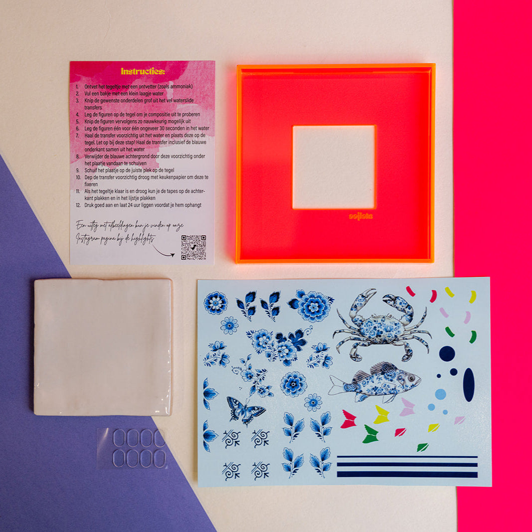 DIY tegel met lijstje Delfts Blauw