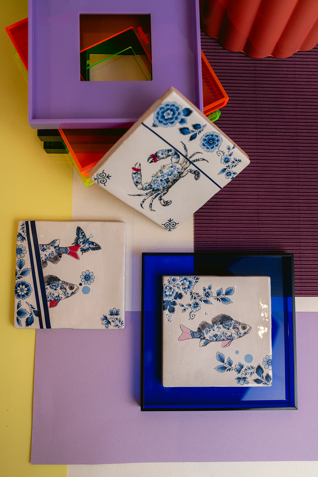 DIY tegel met lijstje Delfts Blauw