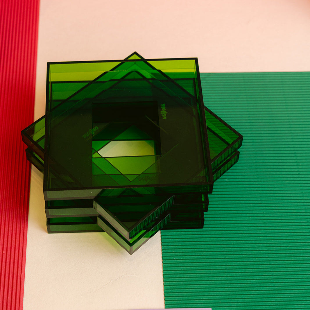 Baklijst (neon) in diverse kleuren 14x14 cm