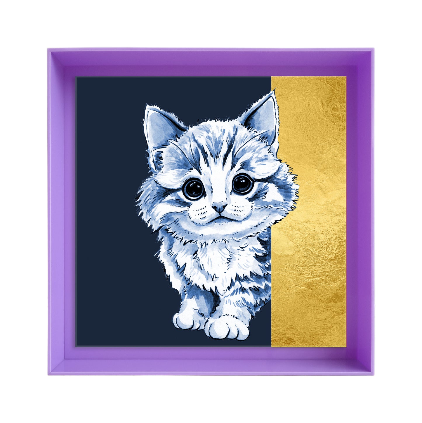 Tom de poes op blauw achtergrond vierkant