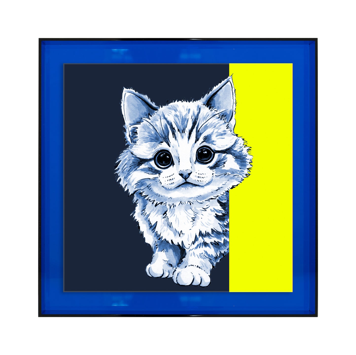 Tom de poes op blauw achtergrond vierkant