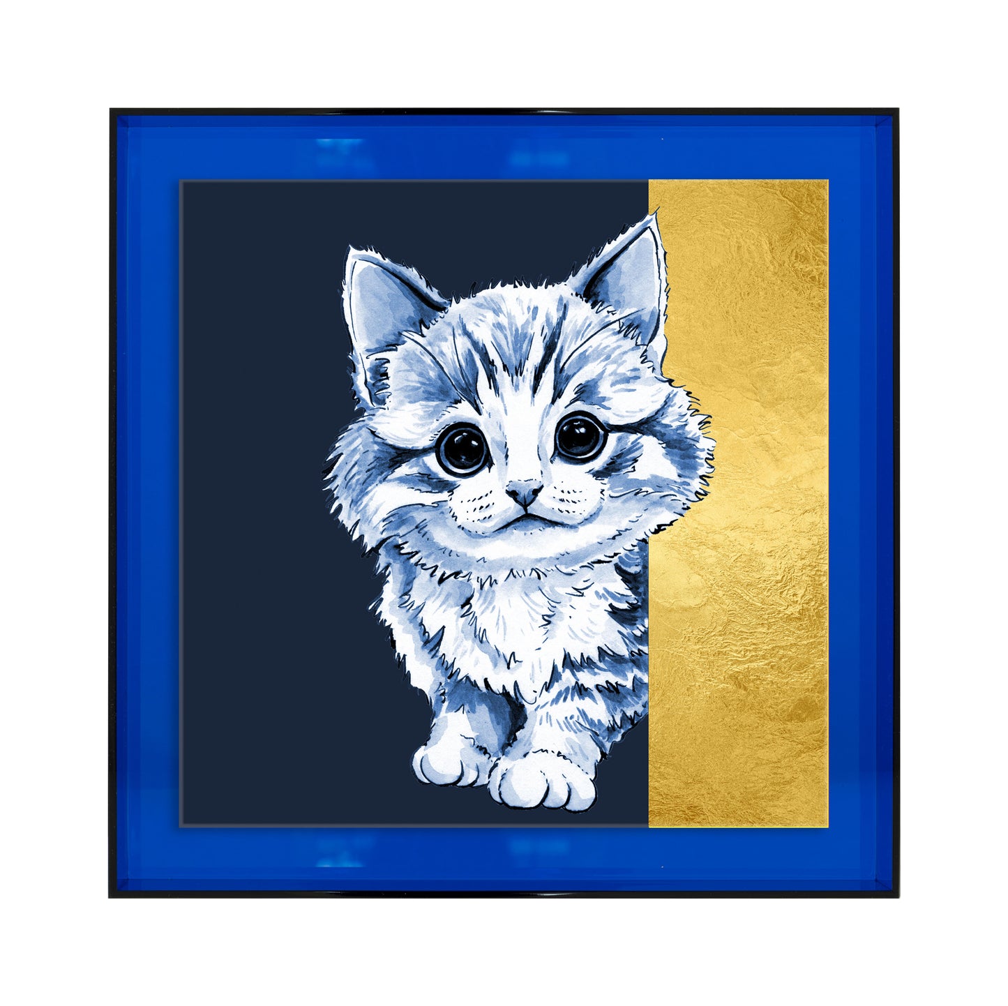 Tom de poes op blauw achtergrond vierkant