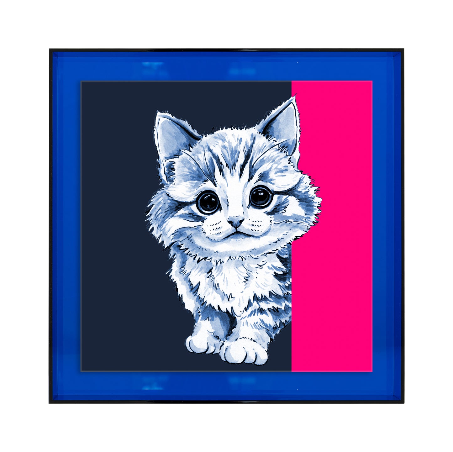 Tom de poes op blauw achtergrond vierkant