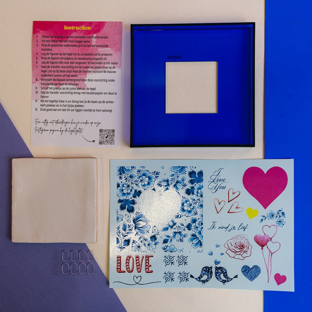 DIY tegel met lijstje Valentijn