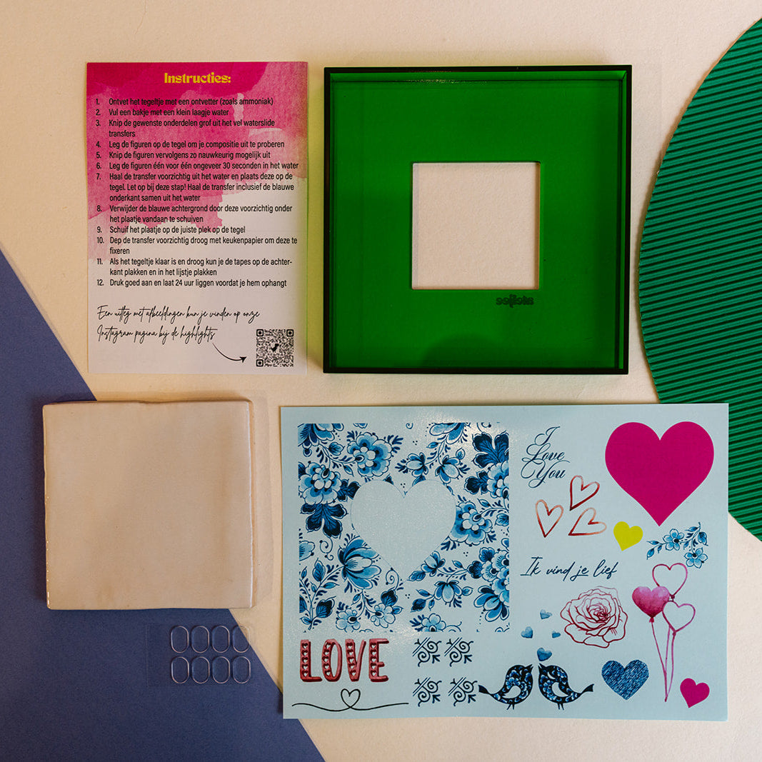 DIY tegel met lijstje Valentijn