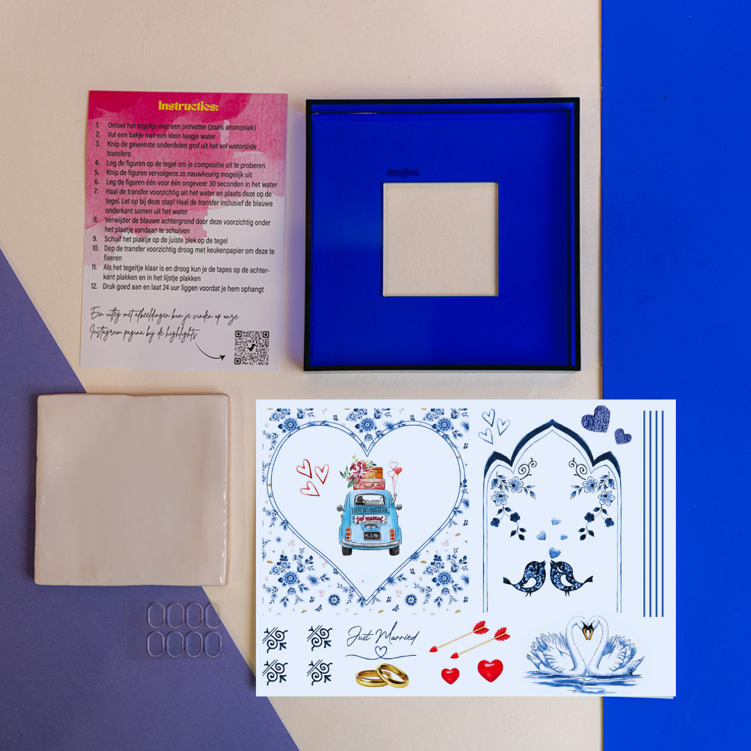DIY tegel met lijstje Trouwen