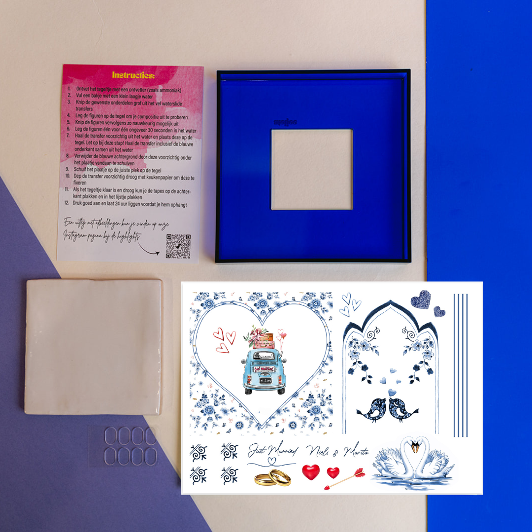 DIY tegel met lijstje Trouwen