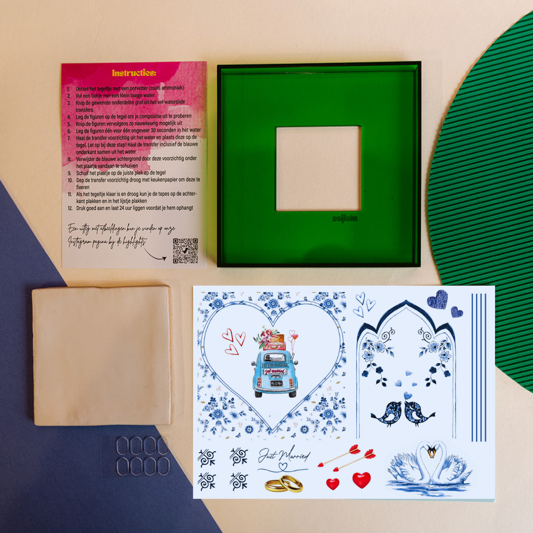 DIY tegel met lijstje Trouwen