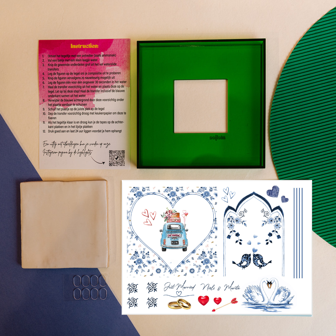 DIY tegel met lijstje Trouwen