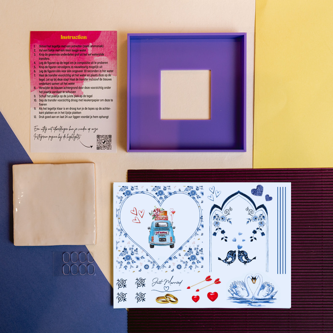 DIY tegel met lijstje Trouwen