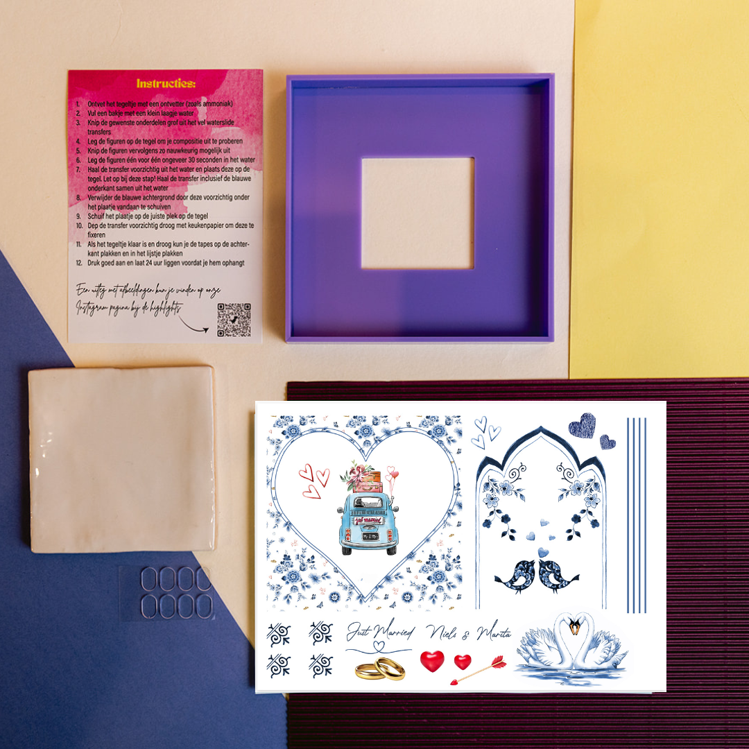 DIY tegel met lijstje Trouwen
