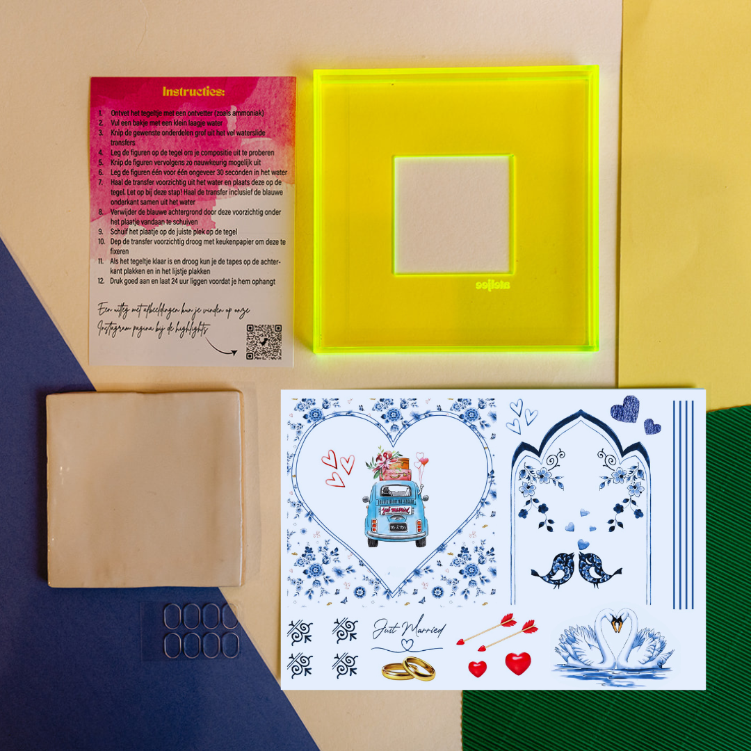 DIY tegel met lijstje Trouwen
