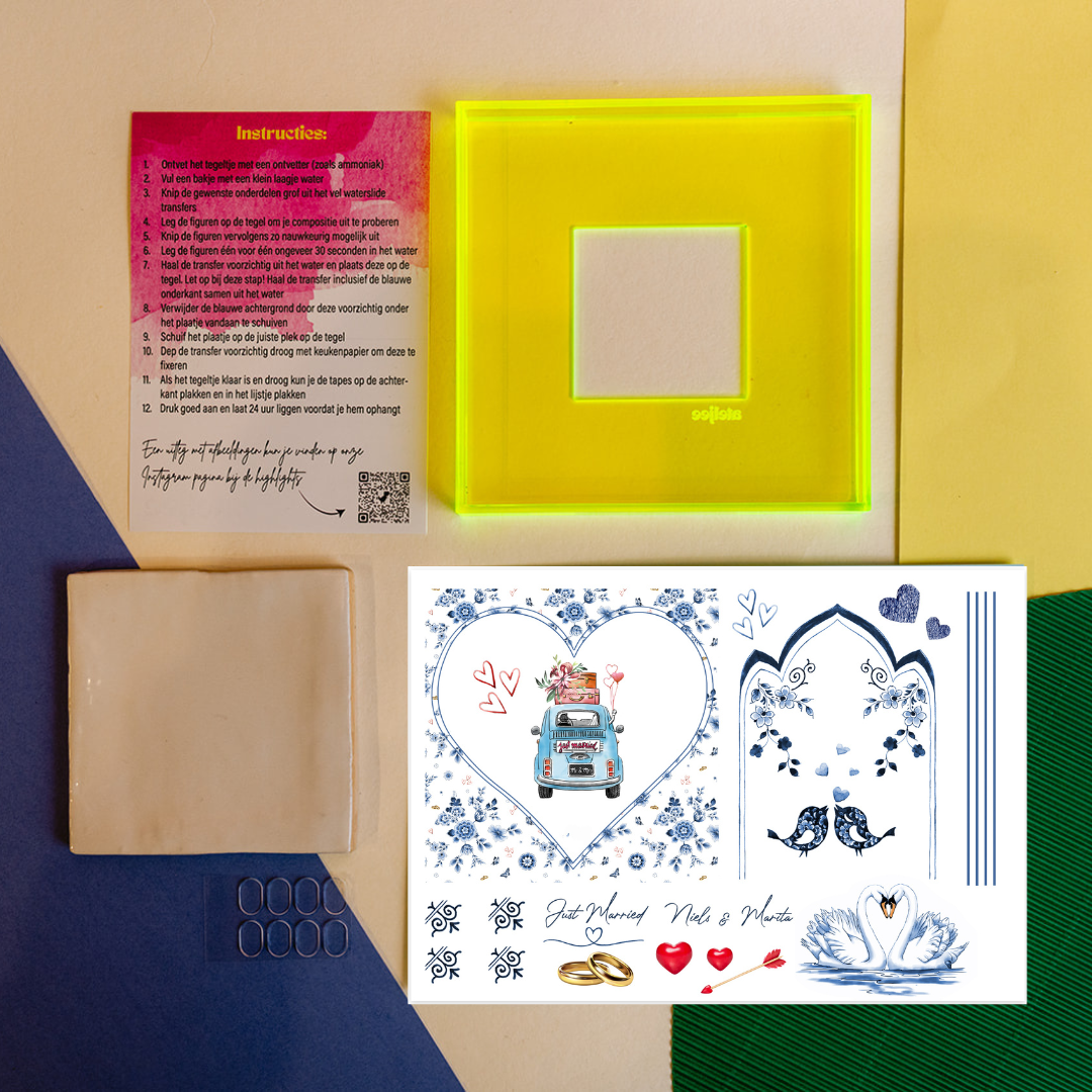 DIY tegel met lijstje Trouwen