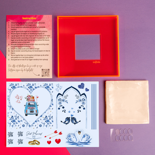 DIY tegel met lijstje Trouwen