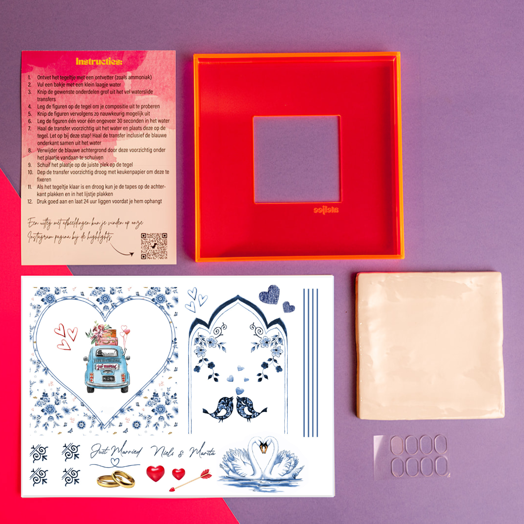 DIY tegel met lijstje Trouwen