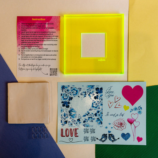 DIY tegel met lijstje Valentijn