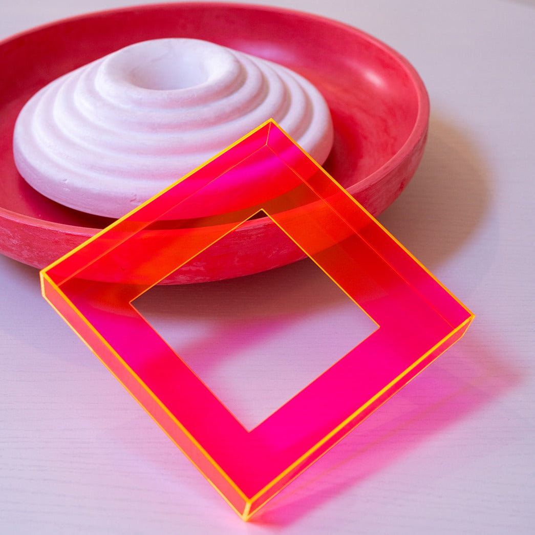 Baklijst (neon) in diverse kleuren 14x14 cm