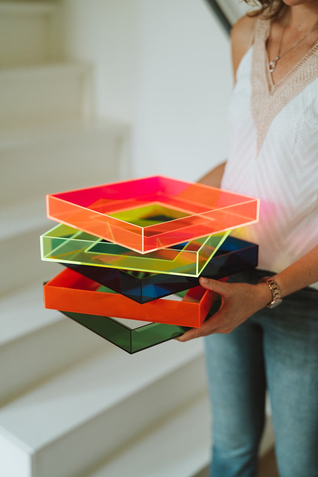 Baklijst (neon) in diverse kleuren 26x26 cm