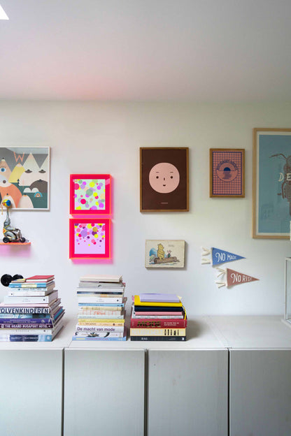 Confetti mintgroen met neon stippen